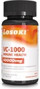 Losoki VC 1000 - 면역 지원 & 항 산화 방지제 보호를 위한 고 복용량 비타민 C 보충교재 - 로즈 HIPS 분말을 가진 완충기 공식 - 60 정제