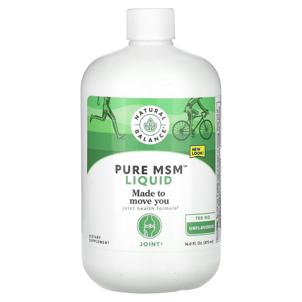 천연 밸런스 순수 MSM 액체 - 700 mg - Unflavored - 공동 지원 보충 - 순도와 효능에 대한 검증 된 실험실 - 60 일 환불 보증 - 48 서빙, 16 Fl. Oz.