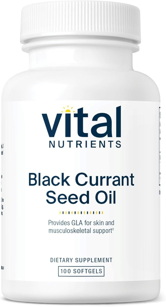 Vital Nutrients - 블랙 커런트 종자 오일 - 에센셜 오메가 6 지방산 - Gamma Linolenic Acid (GLA) - 연금, 관절 및 Nerve Function Support - 100 병 당 Softgels 함유