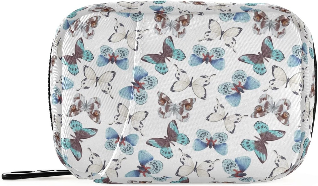 Naanle Blue Butterfly 7 Day Pill Case Travel 주최자 - 휴대용 주간 케이스 - 비타민 보충 홀더를위한 소형 크기