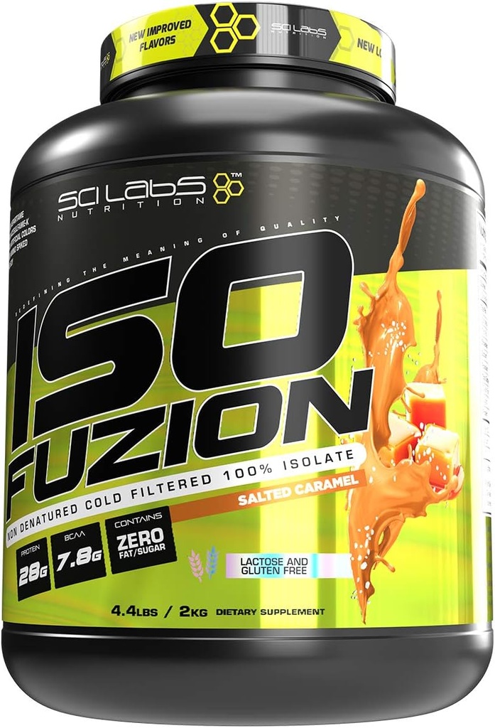 ISO FUZION 100 % Whey Isolate | 28g Non Denatured Protein Powder, 소금 카라멜 맛, 4.4lb