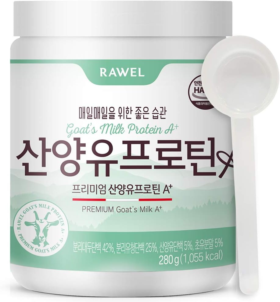 Rawel Premium Goat의 우유 단백질 분말 A + (9.87oz) / 단백질에서 높은 성장 / 지원 Gut 건강 및 Digestion / Whey Protein Isolate (WPI)