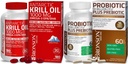 Bronson Probiotic 50 억 CFU + Apple Polyphenols & Pineapple Fruit Extrac Antarctic Krill Oil 1000 mg 와 Omega-3s EPA DHA