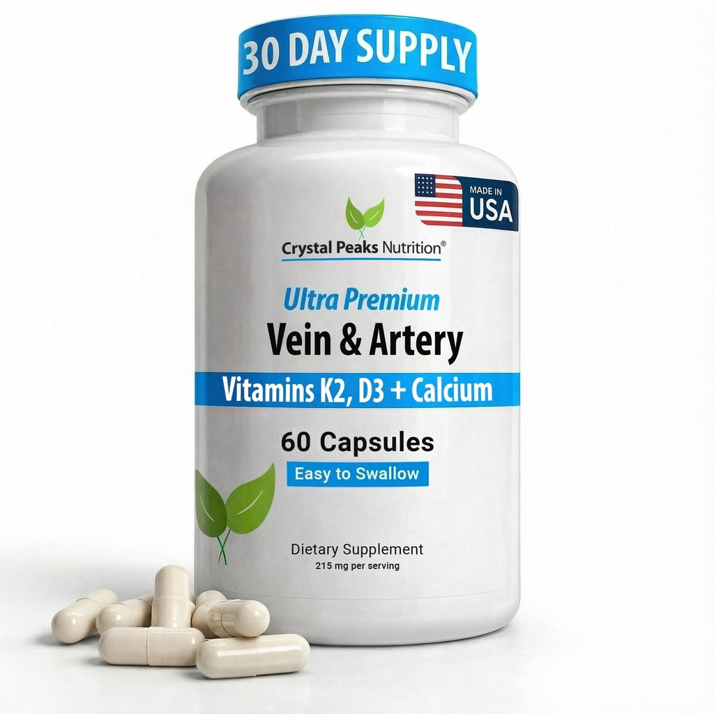 Vein & Artery 보충교재 - 칼슘을 가진 혈액 교류 보충교재 - 남자, 여자를 위한 혈액 순환 지원 - 순환과 정맥 지원 - 60 ct