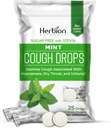 HERBION Naturals Cough Drops, Stevia, Dietary Supplement, Soothes Cough, 성인 및 어린이 6 년 이상, 125 드롭 (팩 5), Mint
