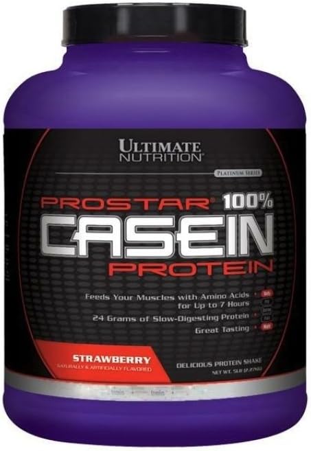 궁극적 인 영양 Prostar Micellar 및 Hydrolyzed Casein Protein Powder - BCAAs, 5 파운드, Strawberry와 지방 무료 Overnight 근육 성장 및 회복