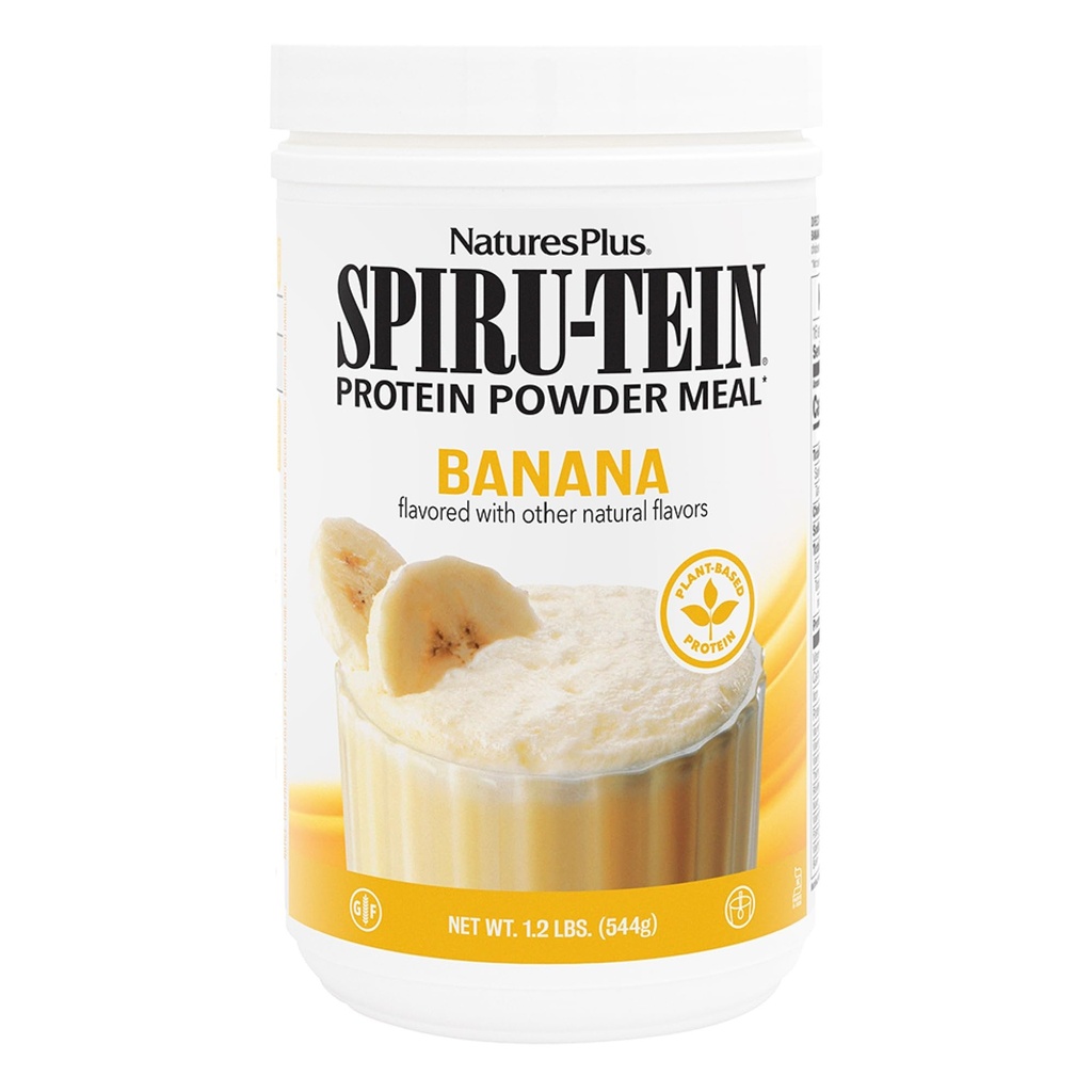 자연 플러스 SPIRU-TEIN, 바나나 - 1.2 파운드 - 식물 기반 단백질 셰이크 - 비 GMO, 채식주의, 글루텐 무료 - 16 서빙