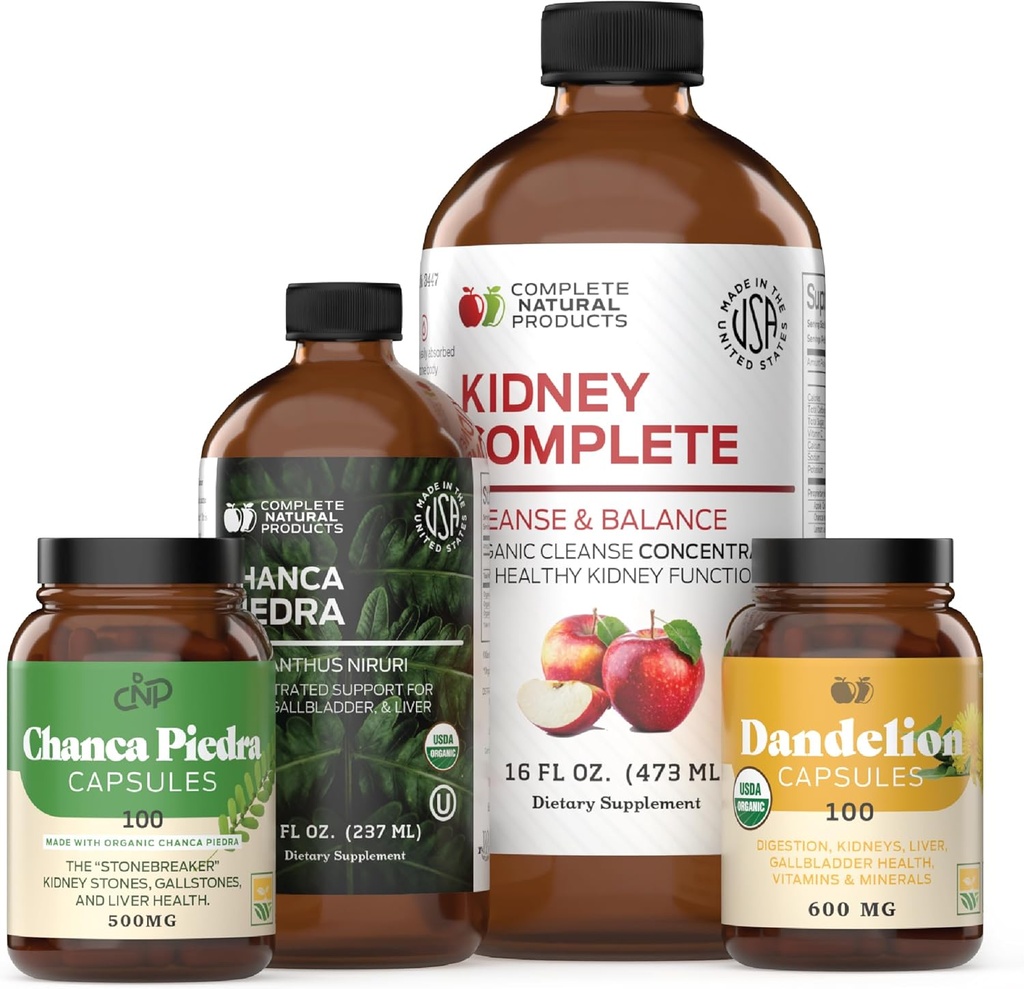 Kidney 완전한 번들 & 유기 Chanca Piedra 추출물 8oz 뭉치