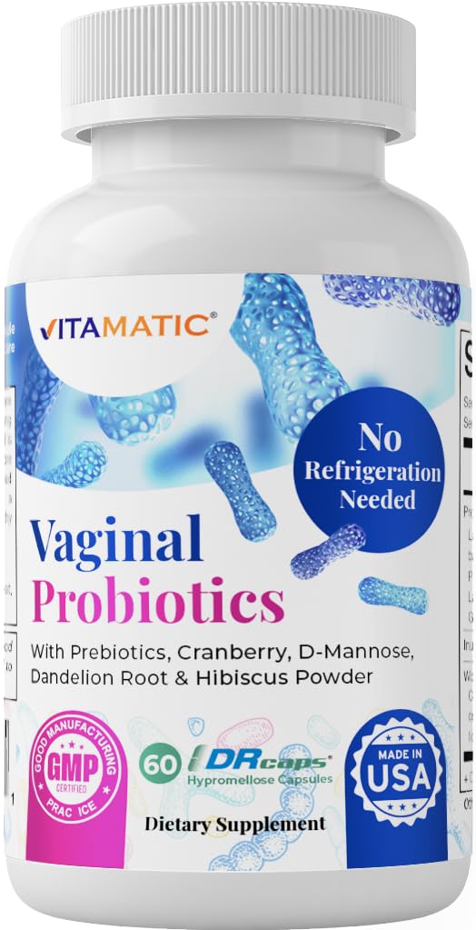 비공식 질 Probiotics 20 여성 pH 밸런스 및 냄새 제어 Prebiotics & Probiotics 60 DR 캡슐 - Cranberry, D-Mannose, Hibisucs & Dandelion로 제작