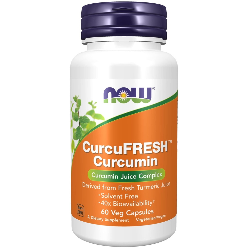 지금 음식 보충교재, CurcuFRESHTM Curcumin, 신선한 심황 주스, Curcumin 주스 Complex, 60의 Veg 캡슐에서 Derived