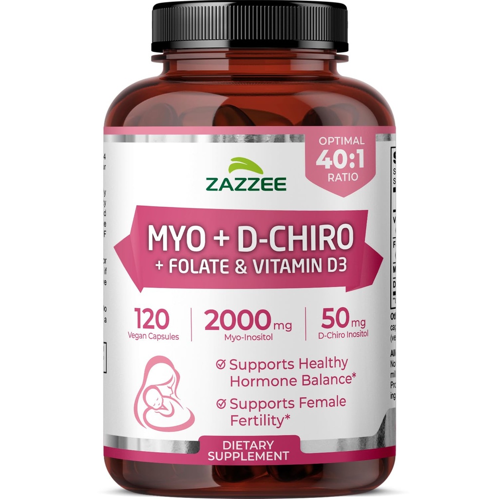 여성을 위한 Myo와 D-Chiro Inositol 보충교재 - 이상 40:1 비율 Myo & D-Chiro Inositol D3 & Methylfolate Ovarian 지원 비타민 - ISO 실험실은 (30의 서빙)를 시험했습니다