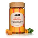 JUGO Beauty + SUPERFOODS | Hyaluronic Acid & Turmeric의 헤어 스킨 네일 보충 | 40 Count Plant-Based Gummies | 젤라틴 프리, 비 GMO, 미국