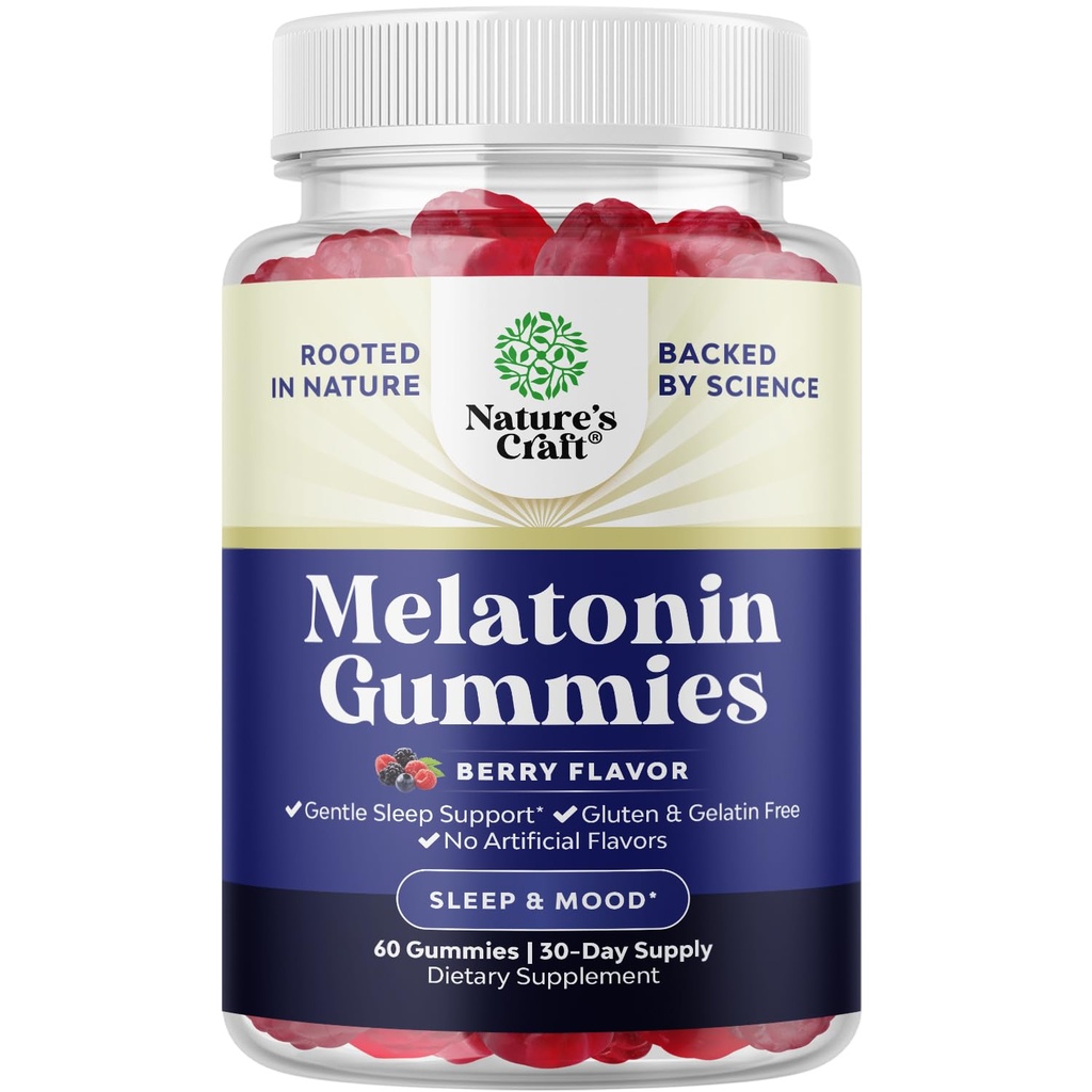 Melatonin 5mg 자연 - 젤라틴 무료 및 Halal Melatonin Gummies 성인을위한 5mg 수면 보충 - 성인을위한 Berry Sleep Gummies는 천연 향과 60ct의 수면 패스너를 마칩니다.