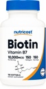 Nutricost Biotin (10,000mcg) 150 Softgels - 글루텐 무료, 비 GMO
