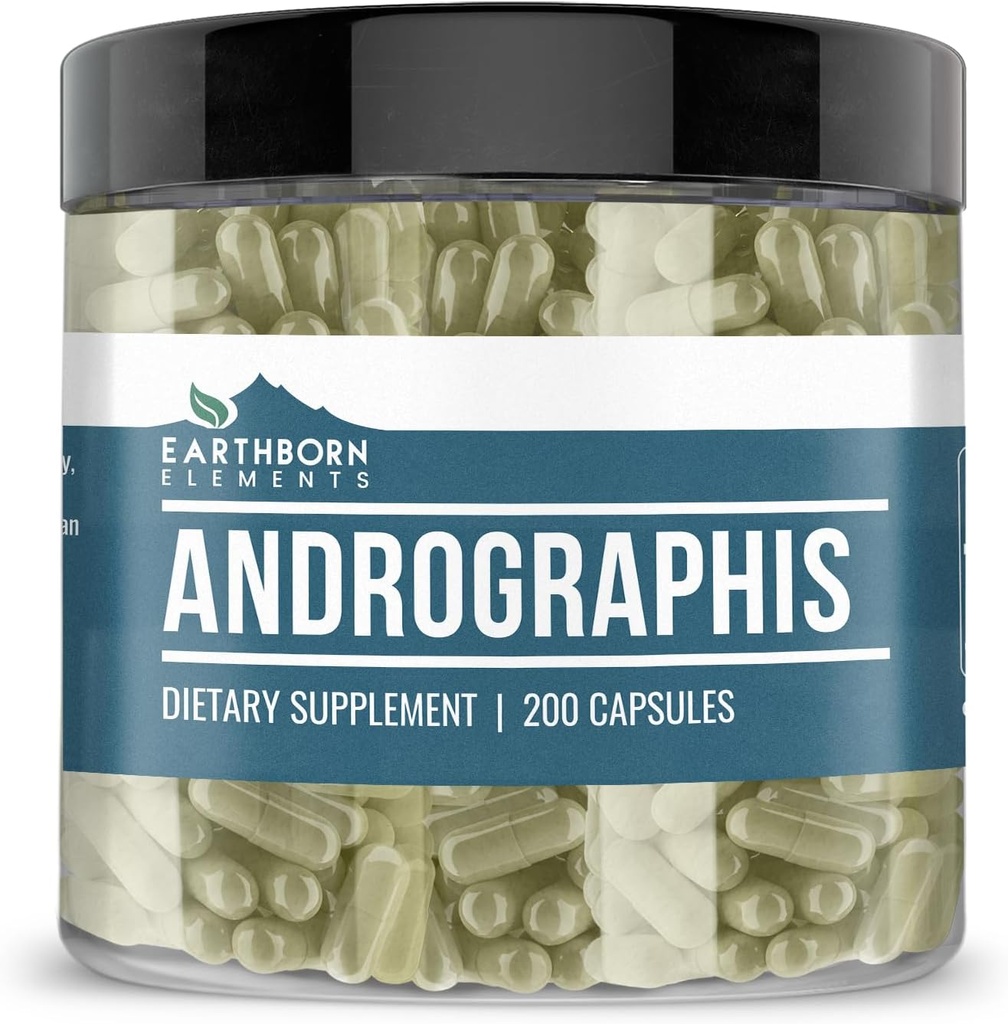 Earthborn 성분 Andrographis Paniculata 200 캡슐, 순수한 & Undiluted, 첨가물 없음