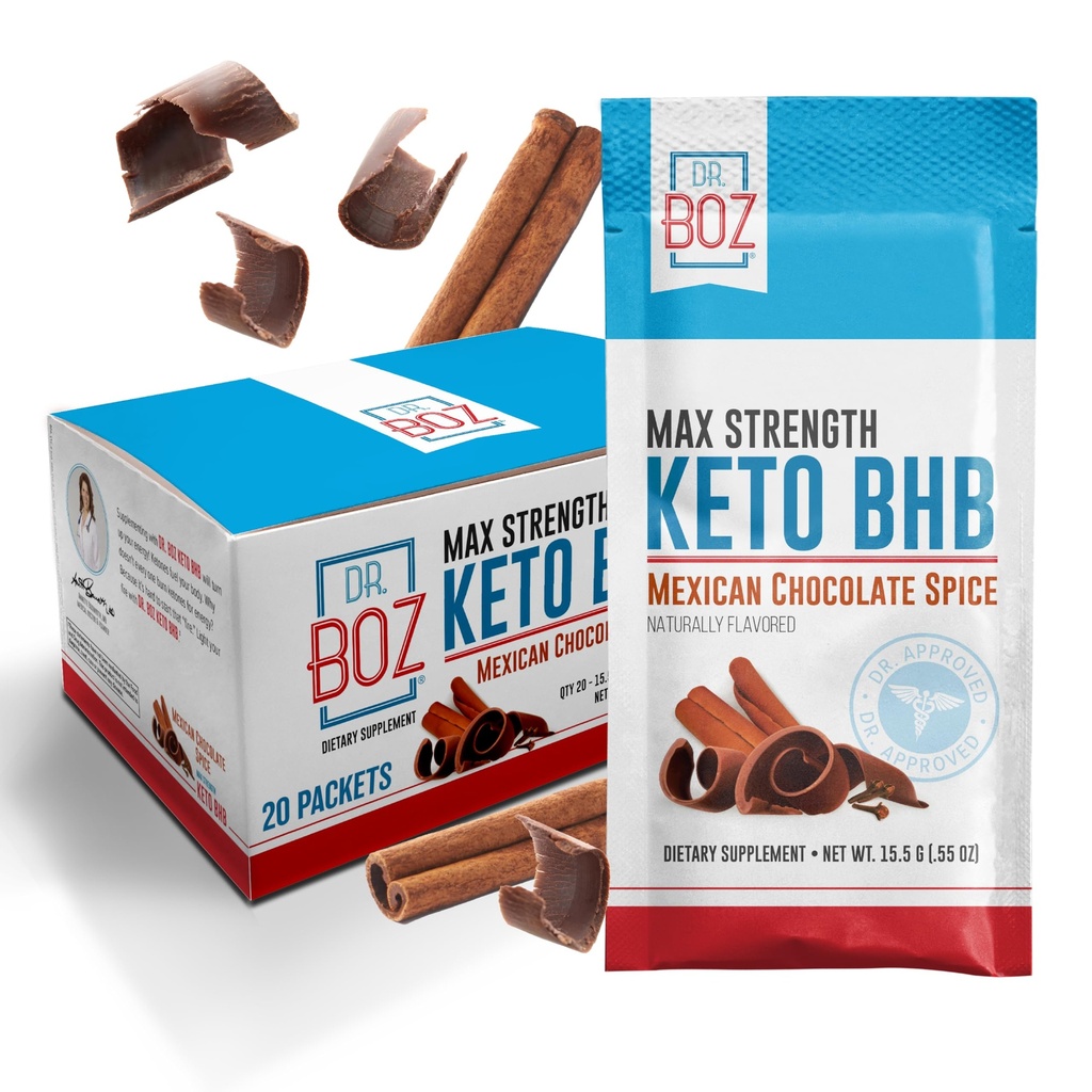 Dr. Boz - Keto BHB 분말 - 멕시코 초콜릿 향신료, 20 서빙 - Ketones 음료 - 에너지 및 감소 크레이빙 - 최대 강도 다이어트 보충 - 미국 - 10.9oz (310g)