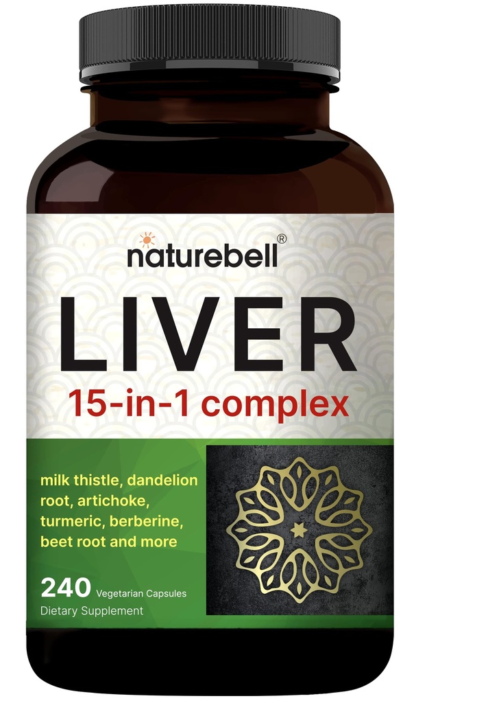 Liver 15-in-1 Complex, 240 Veggie 캡슐 | 허브 및 미네랄 혼합 - 우유 이틀, 다 델리 뿌리, 아티 초크, 블랙 커런트 오일, 심황, 치코리, 아연, 콜린 및 기타 | 비 GMO