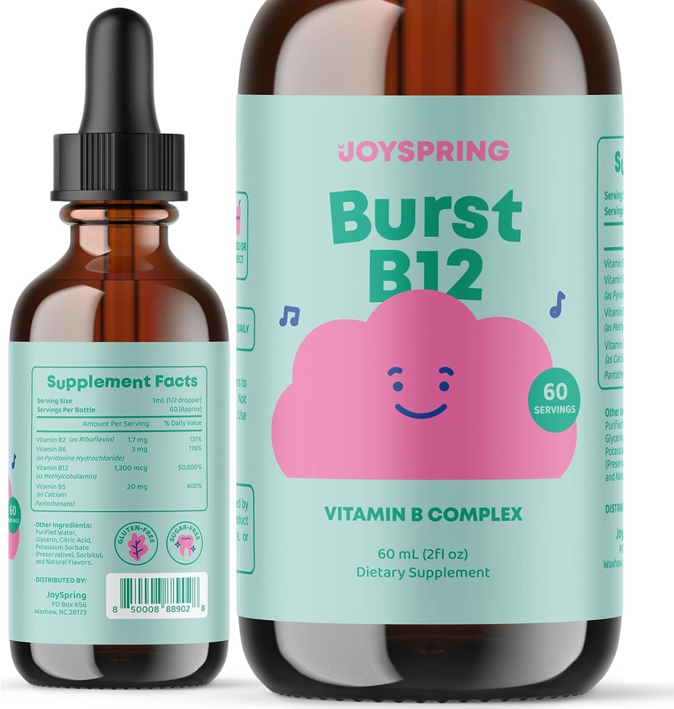 JoySpring Liquid B Complex - 아이들을위한 Multivitamin Drops - 어린이 Genius Vitamin
