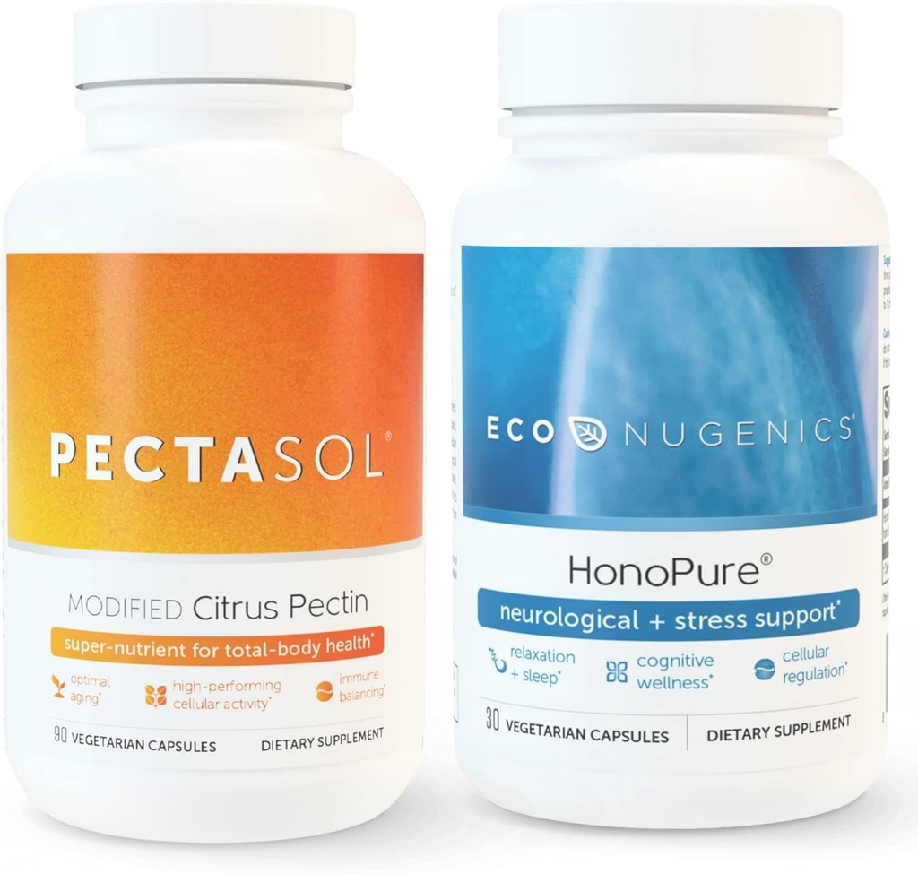 EcoNugenics 궁극적인 세포질 건강 & 면역 지원 팩 | HonoPure - Magnolia Bark 추출물, 30의 캡슐 | PectaSol-C에 의하여 변경되는 Citrus Pectin, 90의 캡슐 묶음