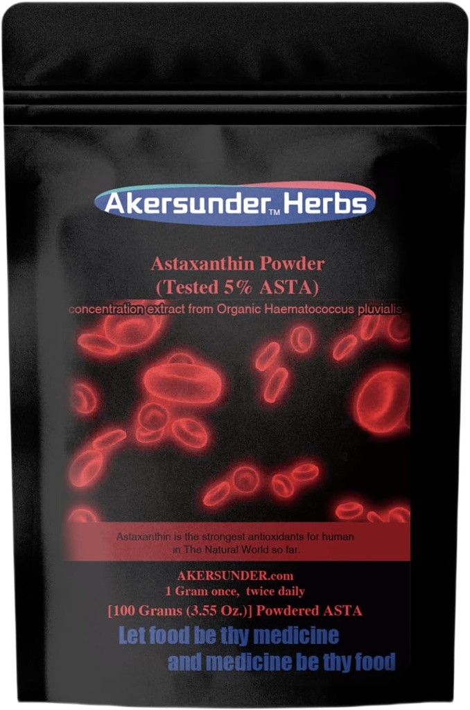 순수한 Haematococcus pluvialis 추출물 분말, 100개 그램, astaxanthin (ASTA) > 5%의 가장 강한 산화 방지제 보충교재