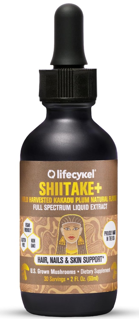 Lifecykel - Kakadu Plum- Hair, Skin & Nail Support, Anti Aging Supplement - 100 % 유기농 버섯, 면역 부스트, 비타민 C 미국에서 만든 비타민 C - 2 Fl oz (포장 월병)