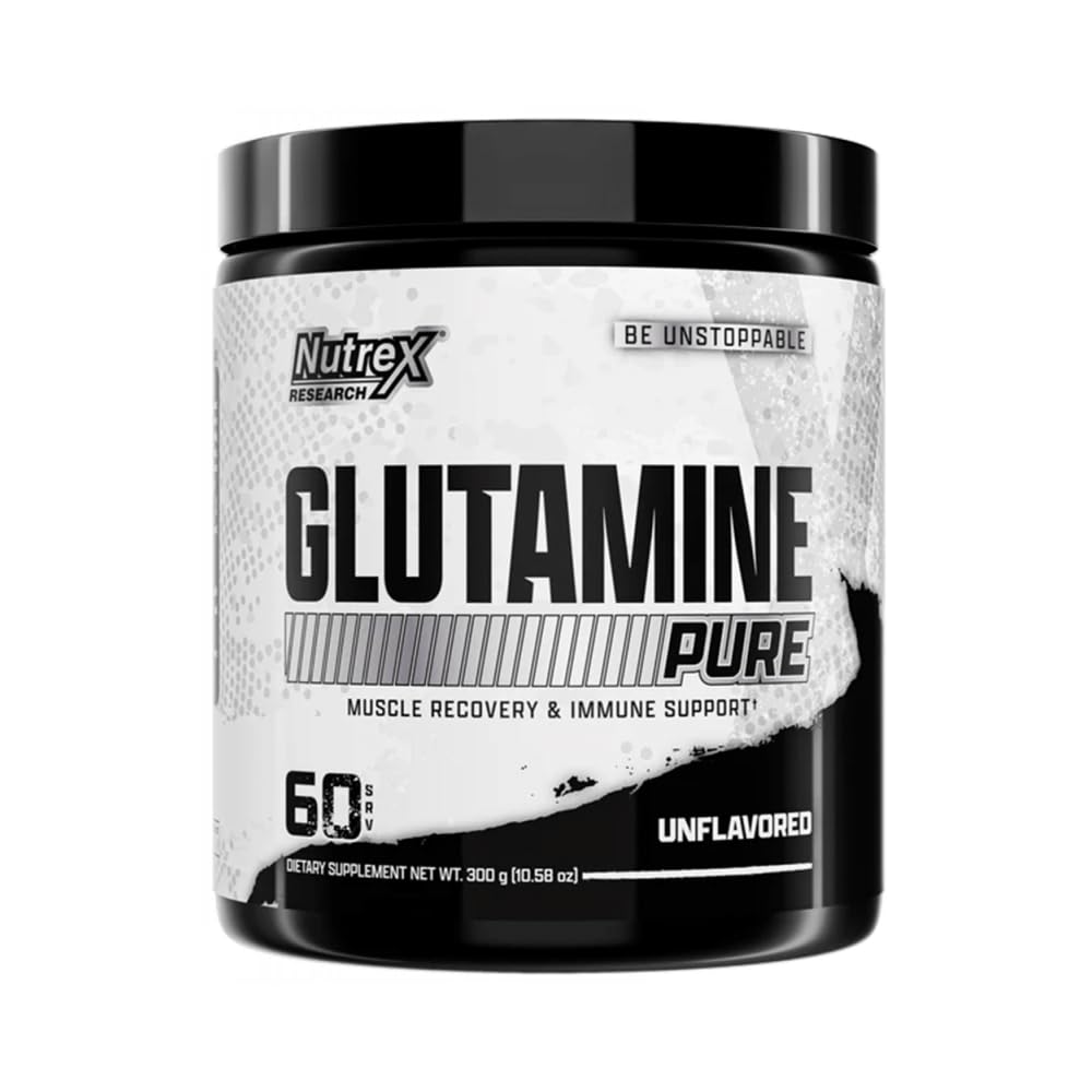 Nutrex 연구 L 글루타민 분말 보충 - 60 서빙 - 순수한 Unflavored, Non-GMO & 글루텐 무료 | 컬럼 없음!