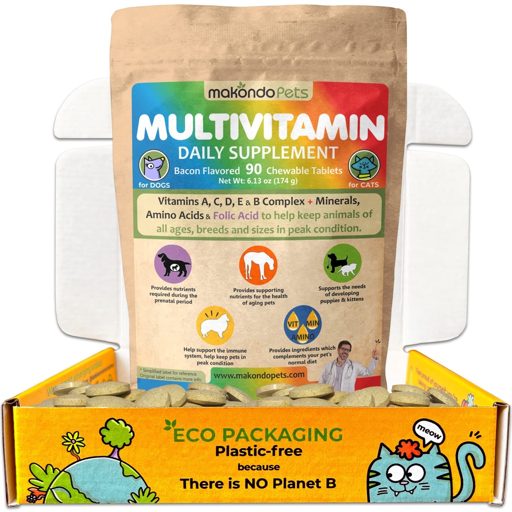 Dog Prenatal Vitamins – Multivitamin, Folic Acid, 칼슘, 철, 미네랄 및 아미노산. 임신, 모유 수유 및 신생 애완 동물에 이상적입니다 - 수석 개 보충, 완전한 강아지 멀티 비타민.