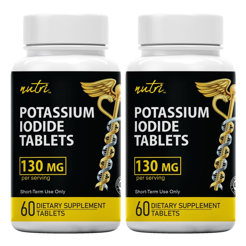 Nature's Fusions 칼륨 Iodide 정제 (팩 2) 130mg - 120 정제 EXP 10/2032 - YODO Naciente - KI 알약 - Yoduro de Potasio