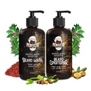 Perfecto Beard Wash & Beard 컨디셔너 세트 Argan 및 Jojoba 오일 - 강점 및 부드러움 - 자연 샌들우드 냄새