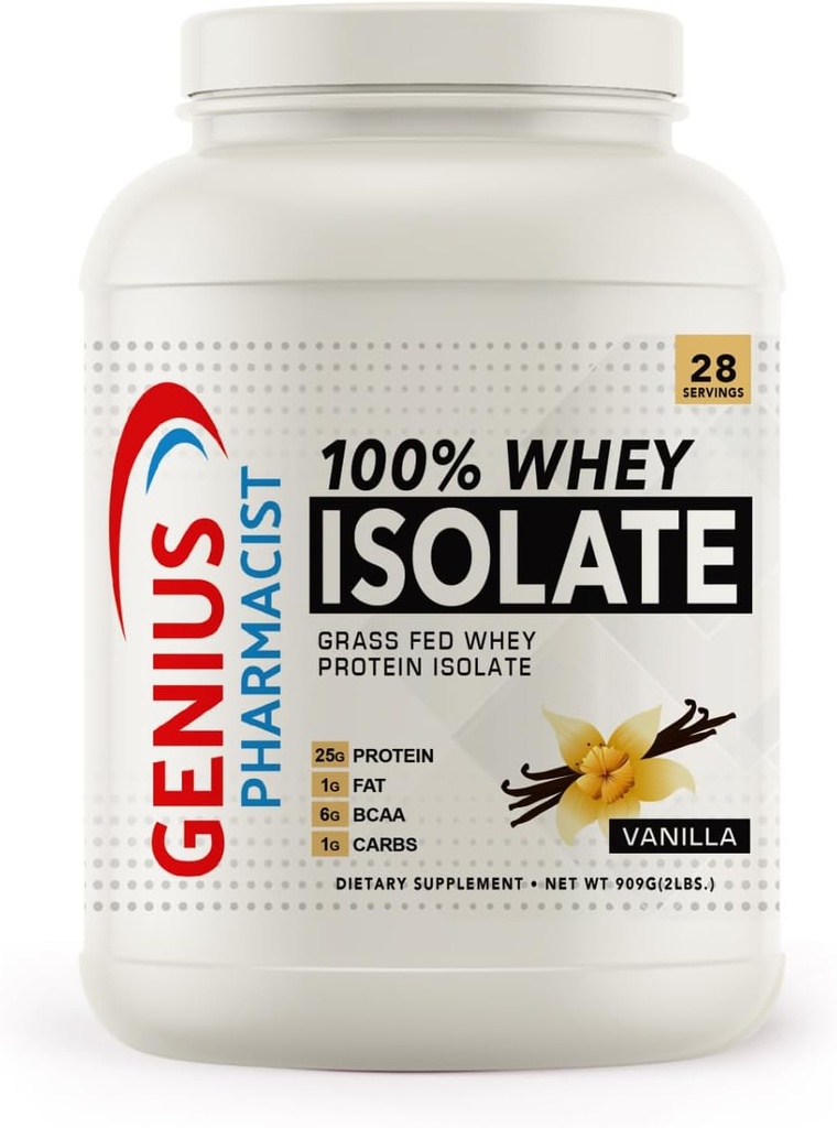 100 % WHEY Isolate 바닐라 - 2 lb (909 그램) - 28 서빙