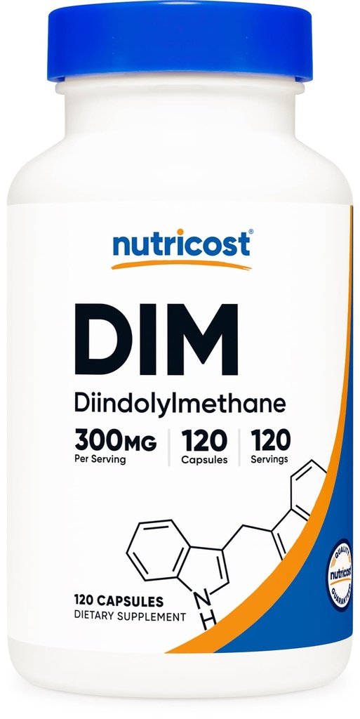 Nutricost DIM (Diindolylmethane) Plus BioPerine 300mg, 120 채식 캡슐 - 최대 4 개월 공급, 최대 강도 DIM 보충
