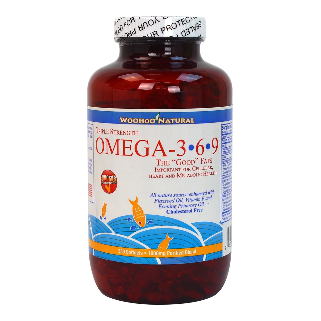 우후 자연적인 세겹 힘 콜레스테롤 자유로운 Omega 3 6 9 물고기 기름 Formla 330 Softgels (1)