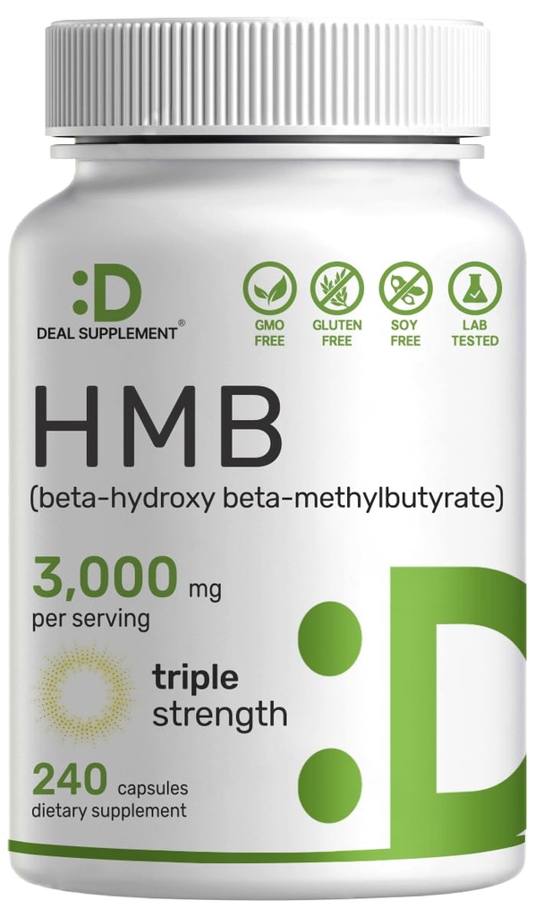 매우 힘 HMB는 서빙 당 3,000mg, 240의 캡슐을 보충합니다 | 제3자 시험되는 | 지원 근육 성장, Retention & Lean 근육 질량 | 빠른 운동 회복