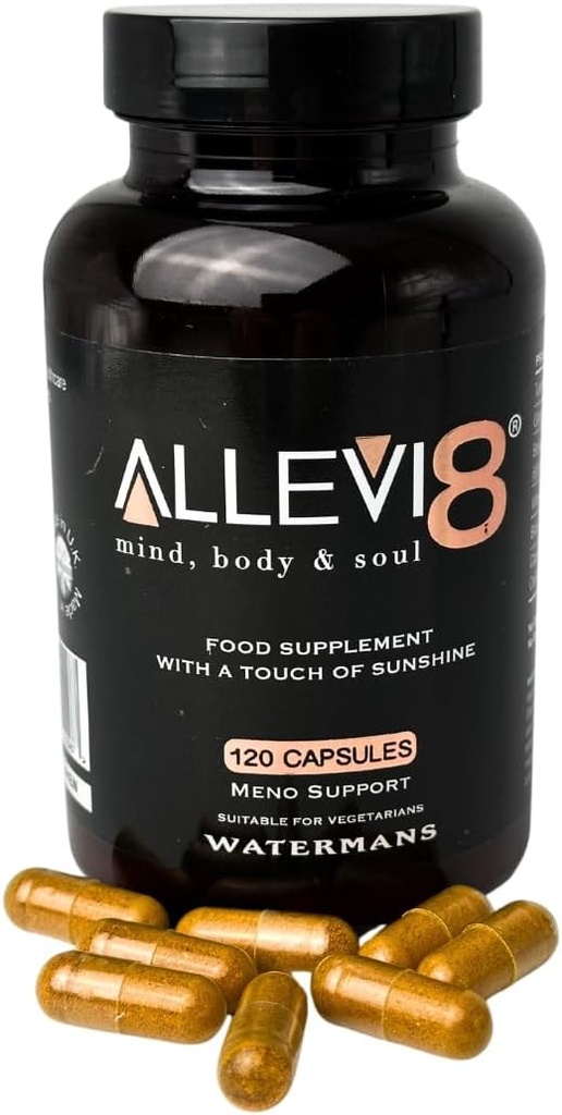 Watermans Allevi8 Curcumin Turmeric, Ginger, Frankincense, 비타민 D 및 최고의 흡수를위한 검은 후추 추출물 - 매일 관절 및 정신 건강, 면역 건강 지원