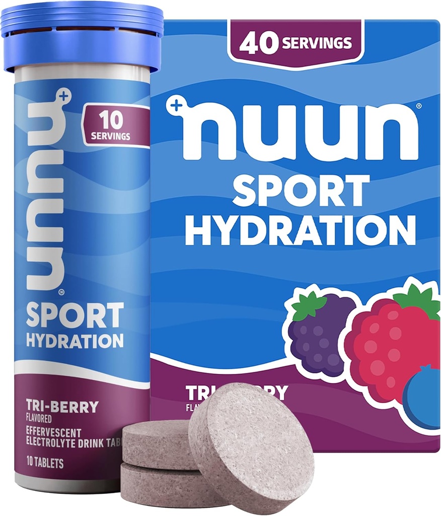 Nuun 스포츠 마그네슘, 칼슘, 칼륨, 염화물 및 나트륨, 글루텐 무료 및 채건, 트리베리, 4 팩 (40 인분 총)와 전자 정제
