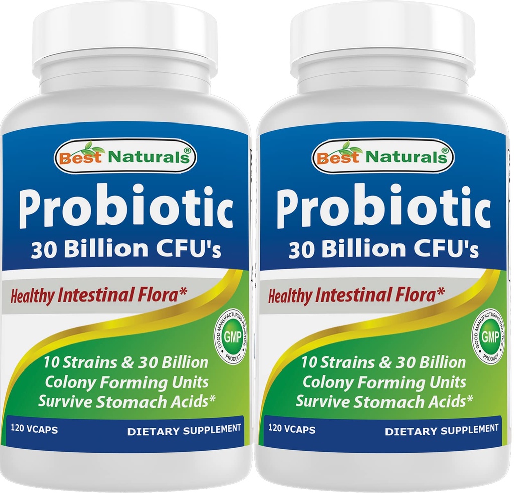 최고의 Naturals Probiotic 10 Strains 30 억 선반 안정 120 Veggie Caps (120 개)