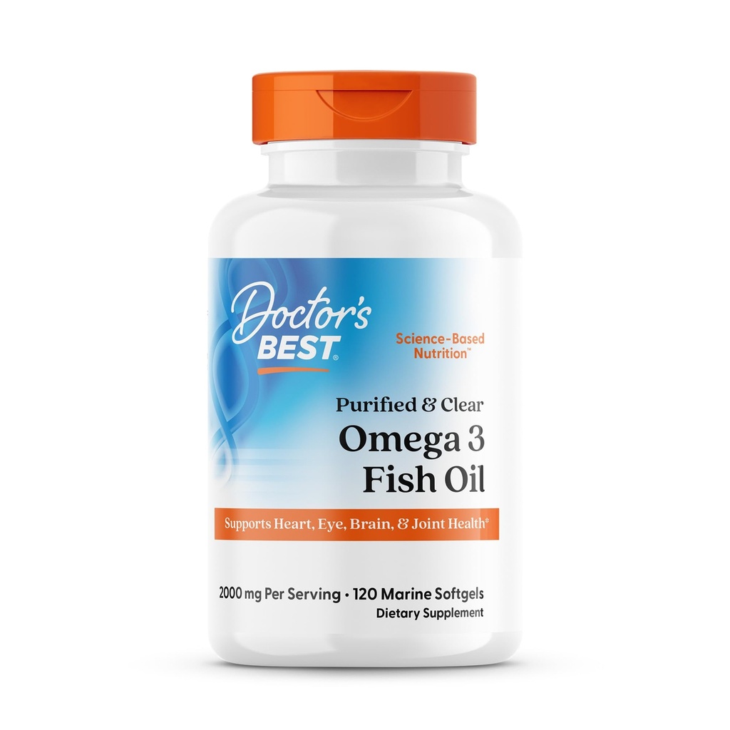 의사의 가장 Purified & Clear Omega 3 Fish Oil with Goldenomega, 지원 심장, 눈, 두뇌, & 합동 건강, 비 GMO, 글루텐 무료 120 Marine Softgels