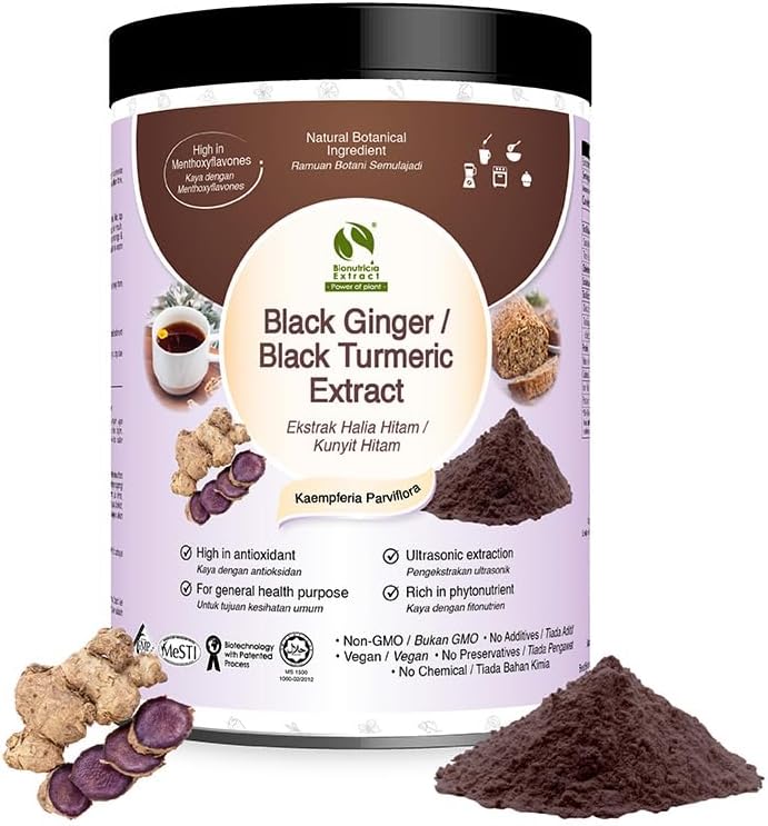 Bionutricia Black Ginger Extract Powder | 순수 표준화 된 추출물 | 에너지 및 체력 | 1.76 Oz (50g)
