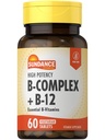 Sundance Vitamin B-Complex | B-12 | 60 정제 | 높은 효능 | 채식주의, 비 GMO, 글루텐 무료 보충