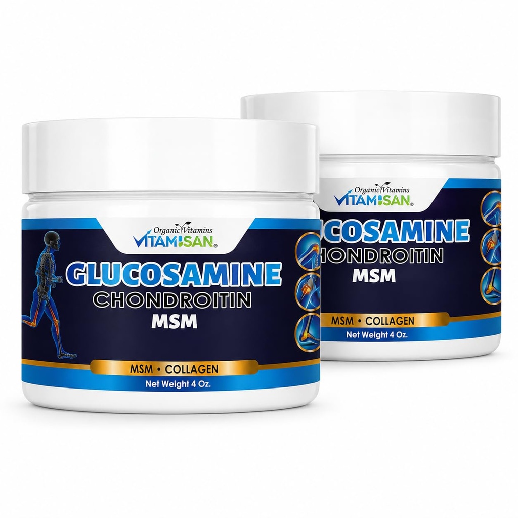 VITAMISAN Glucosamine Chondroitin MSM 교원질과 Arnica 크림 4개 OZ 2 팩