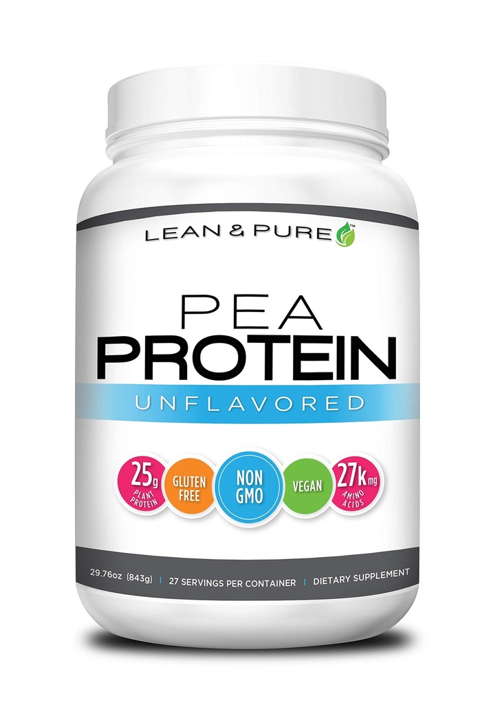 Lean & 순수한 완두 단백질 분말, Vegan, 낮은 Carb, 단백질의 25g, 비 GMO, 글루텐, 27 서빙, 843g