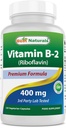 최고의 자연 비타민 B2 (Riboflavin) 400mg - 편두통 구호 - Veggie 캡슐 - Conezyme Precursor - 120 조사