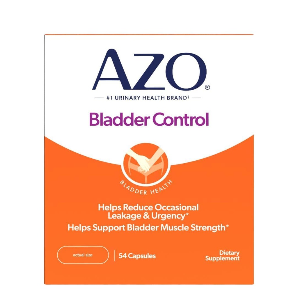 AZO Bladder Control with Go-Less Daily Supplement | 도움은 Occasional Urgency* | 웃음, 스노클링 및 운동으로 인한 가끔 누설을 줄일 수 있습니다 | 54 개 캡슐