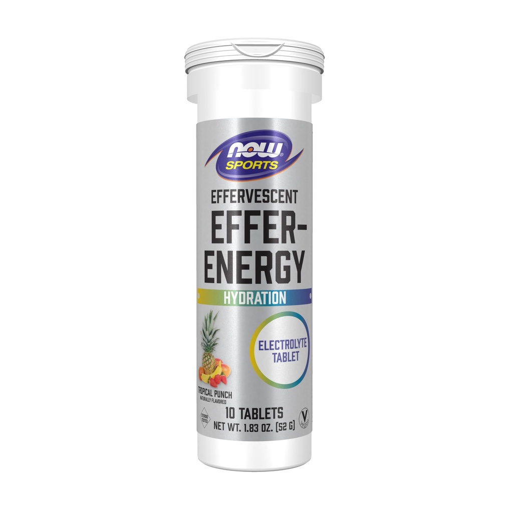 지금 식품 스포츠 영양, Effervescent Effer-Energy, 전해질 보충, 에너지 * / 복구 *, 열대 펀치, 10 정제