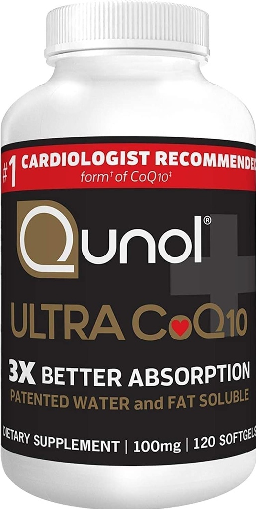 Qunol CoQ10 100mg Softgels, 매우 3x 더 나은 흡수 Coenzyme Q10 보충 교재 - 관과 심장 건강 & 에너지 생산을 위한 산화 보충교재 - 4 달 공급 - 120 조사