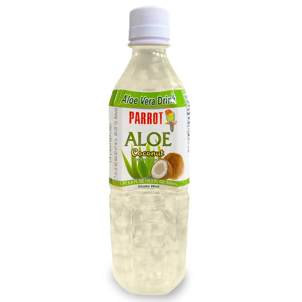 Parrot 상표 알로에 Vera 주스 음료 야자열매 맛 500mL 16.9 Ounce (10의 포장)