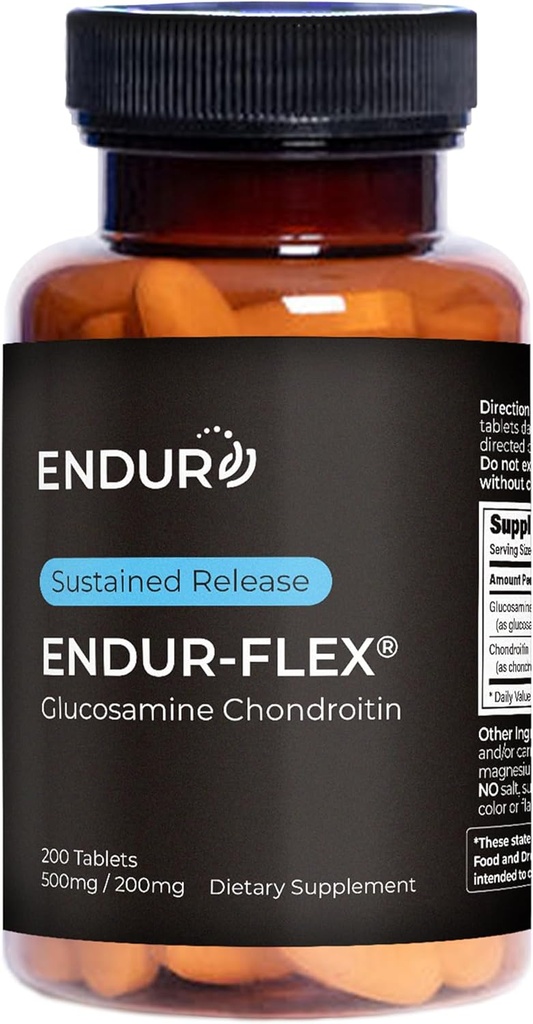 ENDUR-FLEX, Glucosamine Chondroitin 합동 지원은 당신의 활동적인 Mobility, 글루텐 자유로운, 500mg/200mg (200 정제)를 보존하는 것을 위한 보충을 지원합니다