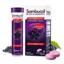Sambucol Black Elderberry Effervescent Tablets - 성인용 아연 및 비타민 C가있는 Elderberry, Elderberry Dissolve Tablets, Berries - 15 카운트