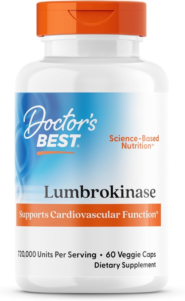최고의 Lumbrokinase, 지원 심장 기능, 봉사 당 720,000 단위, 60의 Veggie 모자