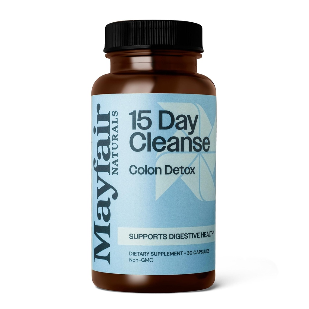 15 일 Cleanse Colon Detox, 규정식 보충교재, 30 캡슐, 변비 및 소화 건강 보충교재를 위한 자연적인 Laxative